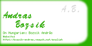 andras bozsik business card